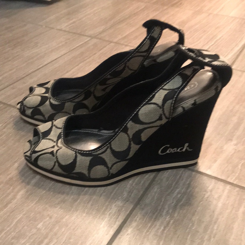 Coach wedge peep toes